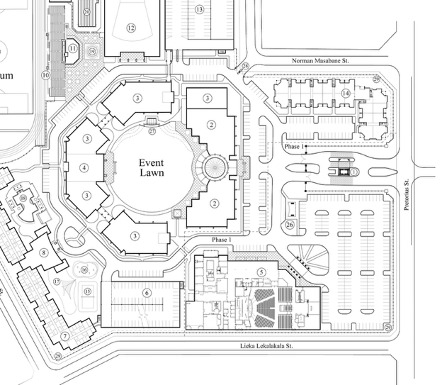 Site plan for a new worship center, ministry facilities, and Christian university in Mokopane, South Africa
